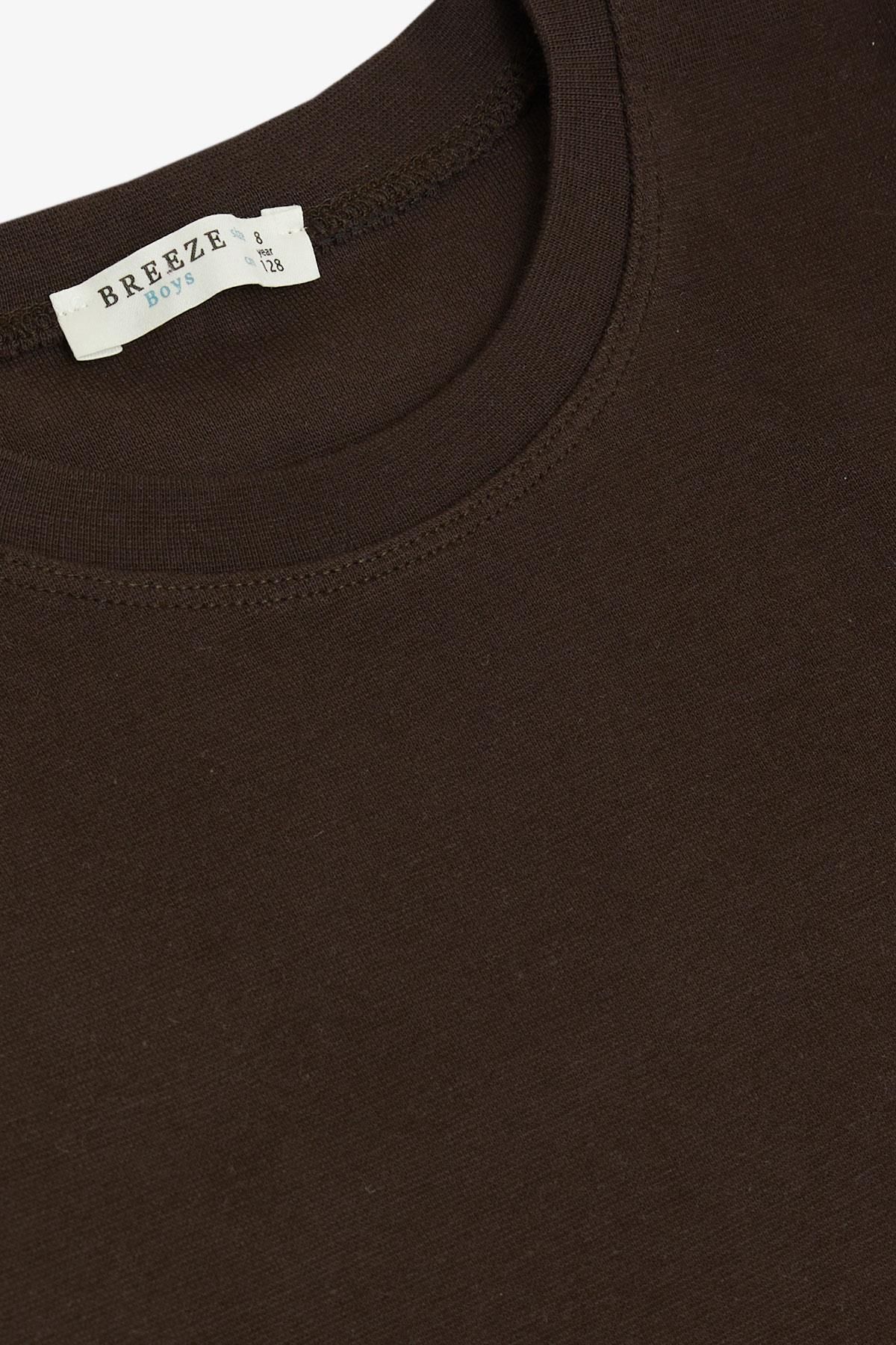 Breeze-Boy's T-Shirt - Long Sleeve, Basic 4-8 Years, Bitter Brown 4