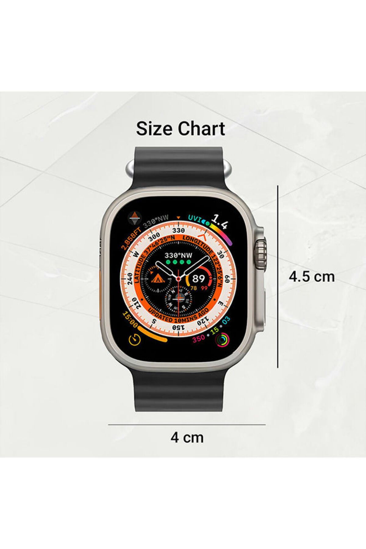 Icruze-Pronto Max Smartwatch Bluetooth Calling- 2.01’’ Inch Touch Screen,Silicon Band- Black 3