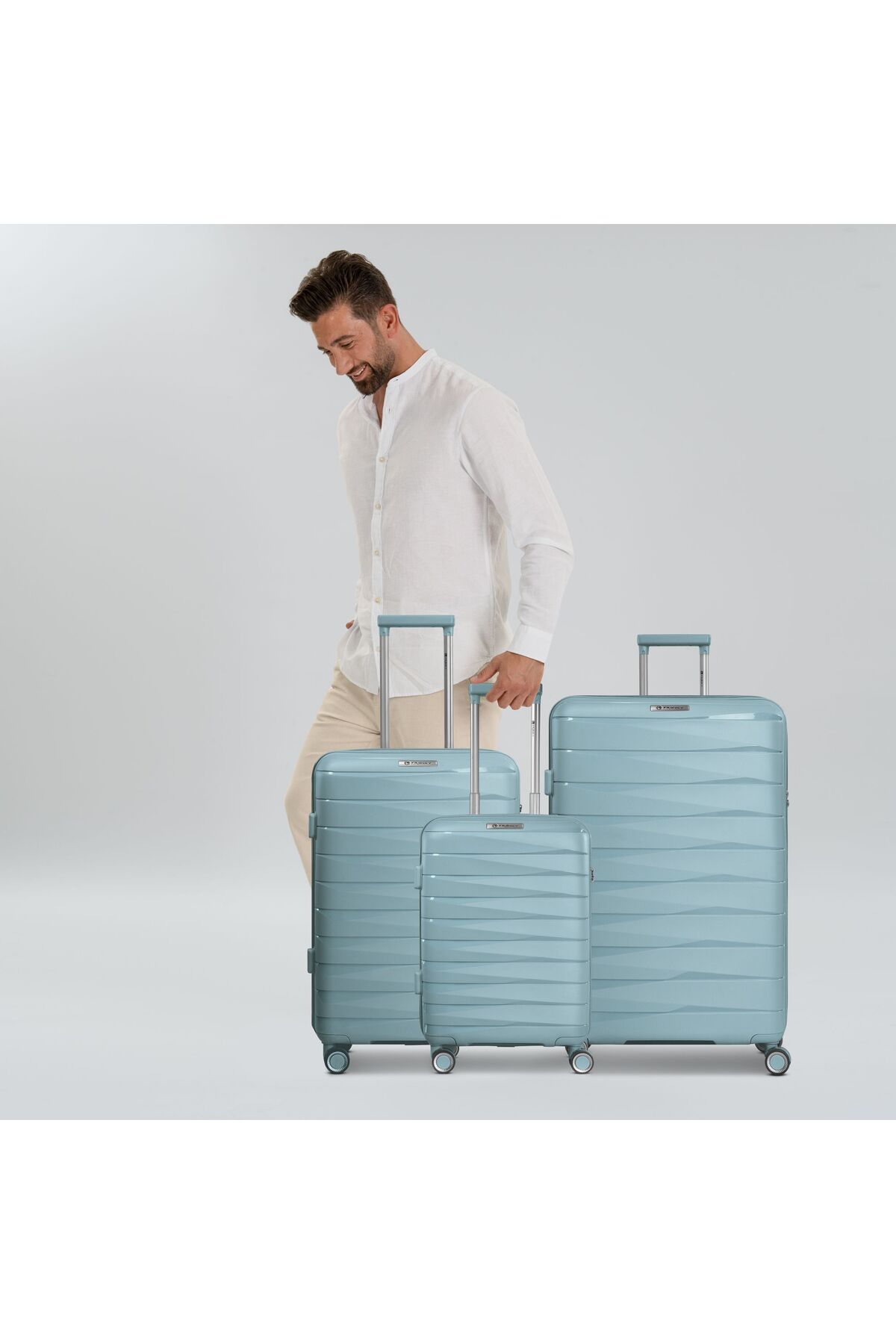 Franky-London 4 Rollen Kofferset 3-teilig mit Dehnfalte 7