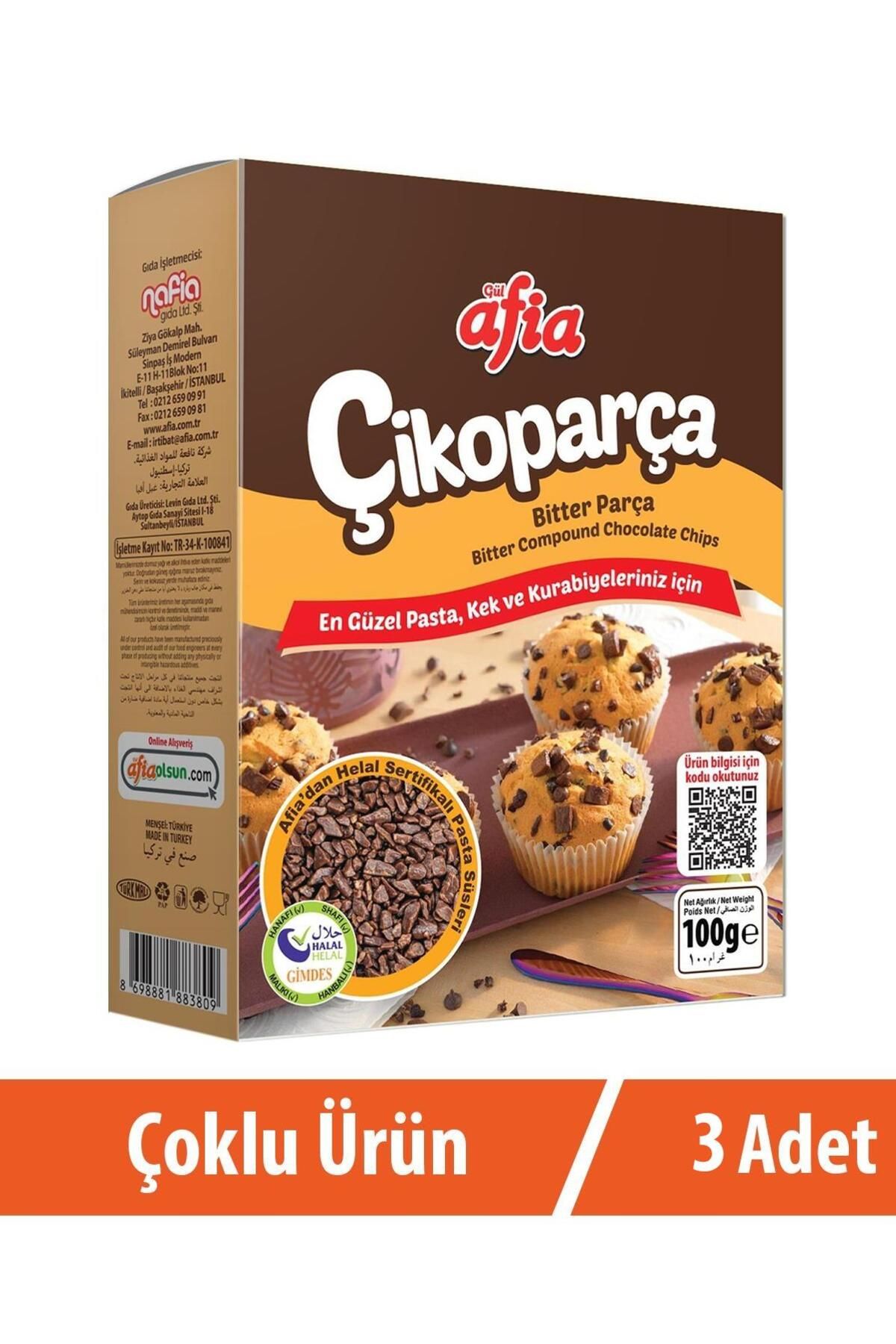 Afia Çikoparça Bitter Parça Çikolata 3x100 gr