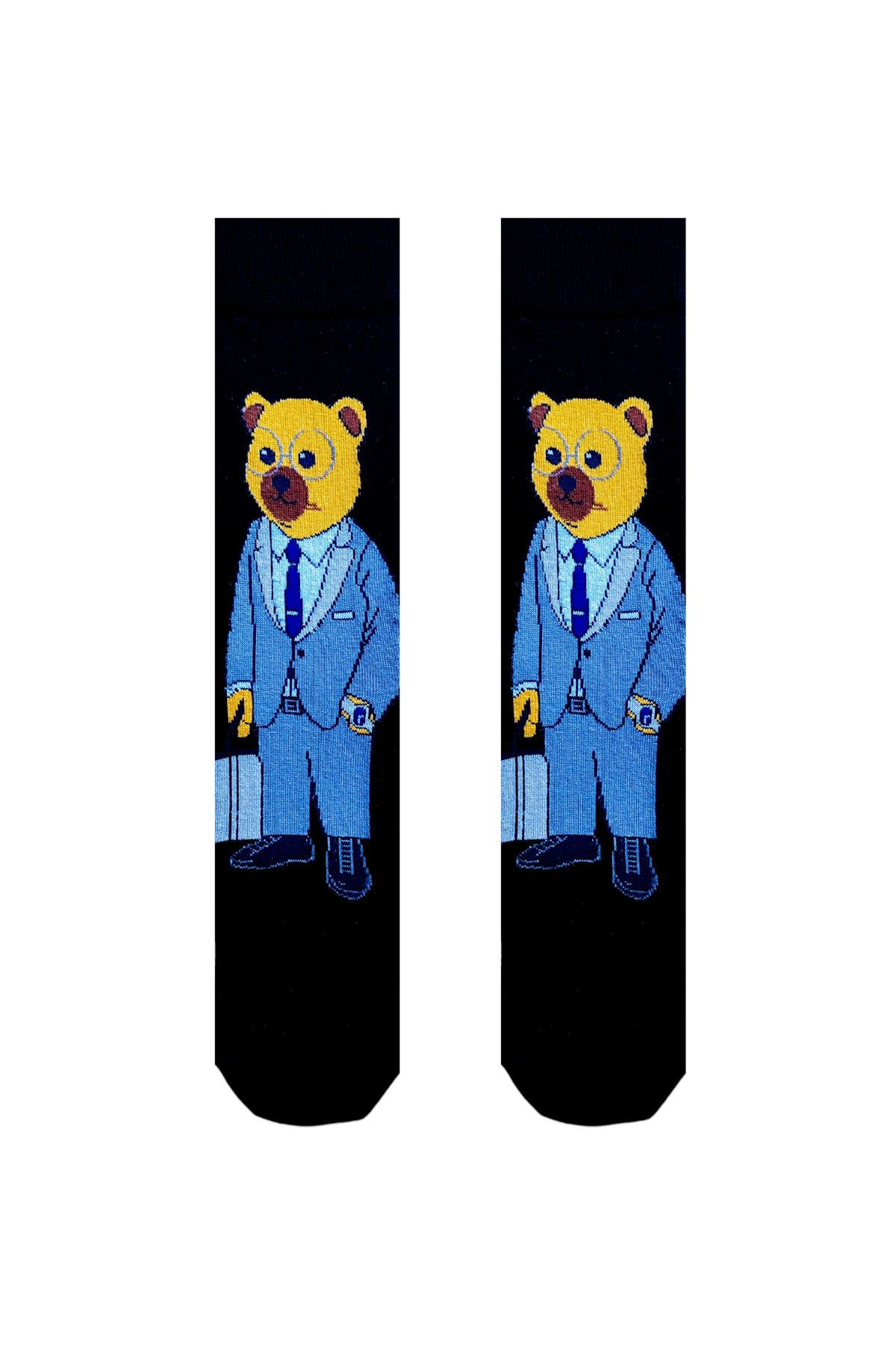 ZEYZEY MONKEY-Teddy Bear Special Design Socks Set in a Custom Box of 5 (36-44 Compatible) 6