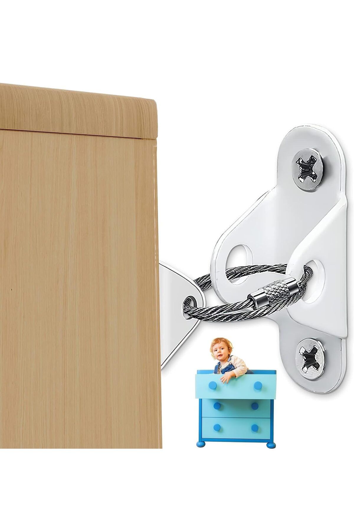 Arabest-Furniture Anchors Anti Tip Furniture Straps for Baby Proofing,Prevent from Falling Furniture10 Pcs 8
