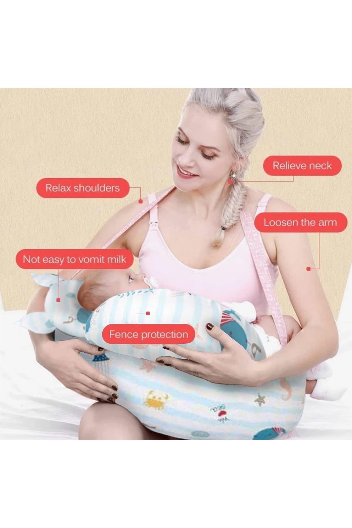 Arabest-Nursing Pillow for Breastfeeding, Baby Support Feeding Pillow for More Support 7