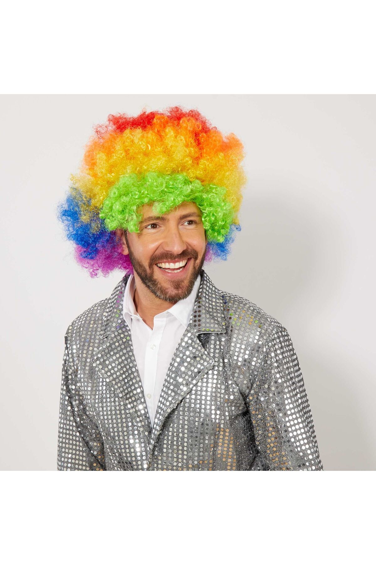 WEBVO Rengarenk Kıvırcık Afro Bonus Peruk