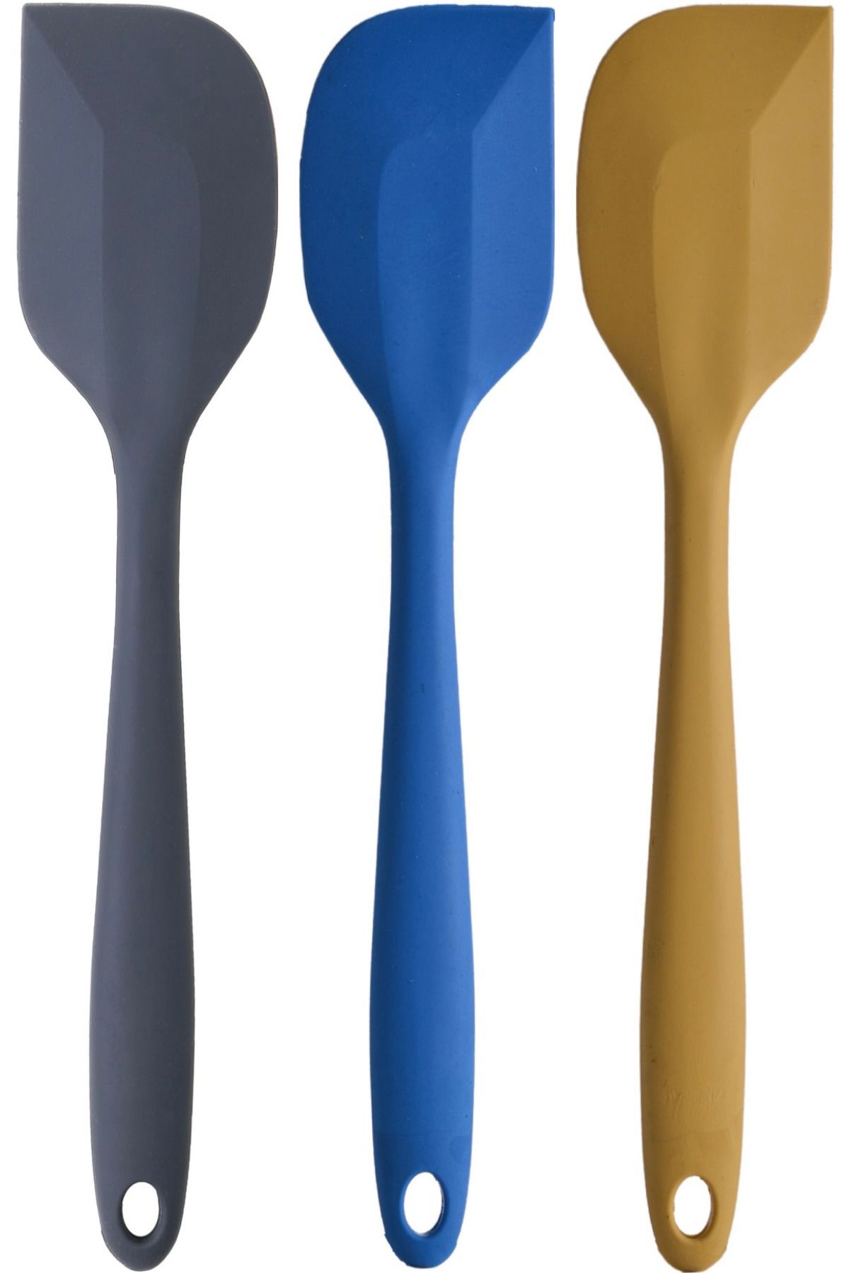 Kitchen Design Lab Silikon Yassı Spatula Büyük Boy Yanmaz Set 3 Parça - Antrasit - Kırmızı - Sarı Spatula Set 3 Renk