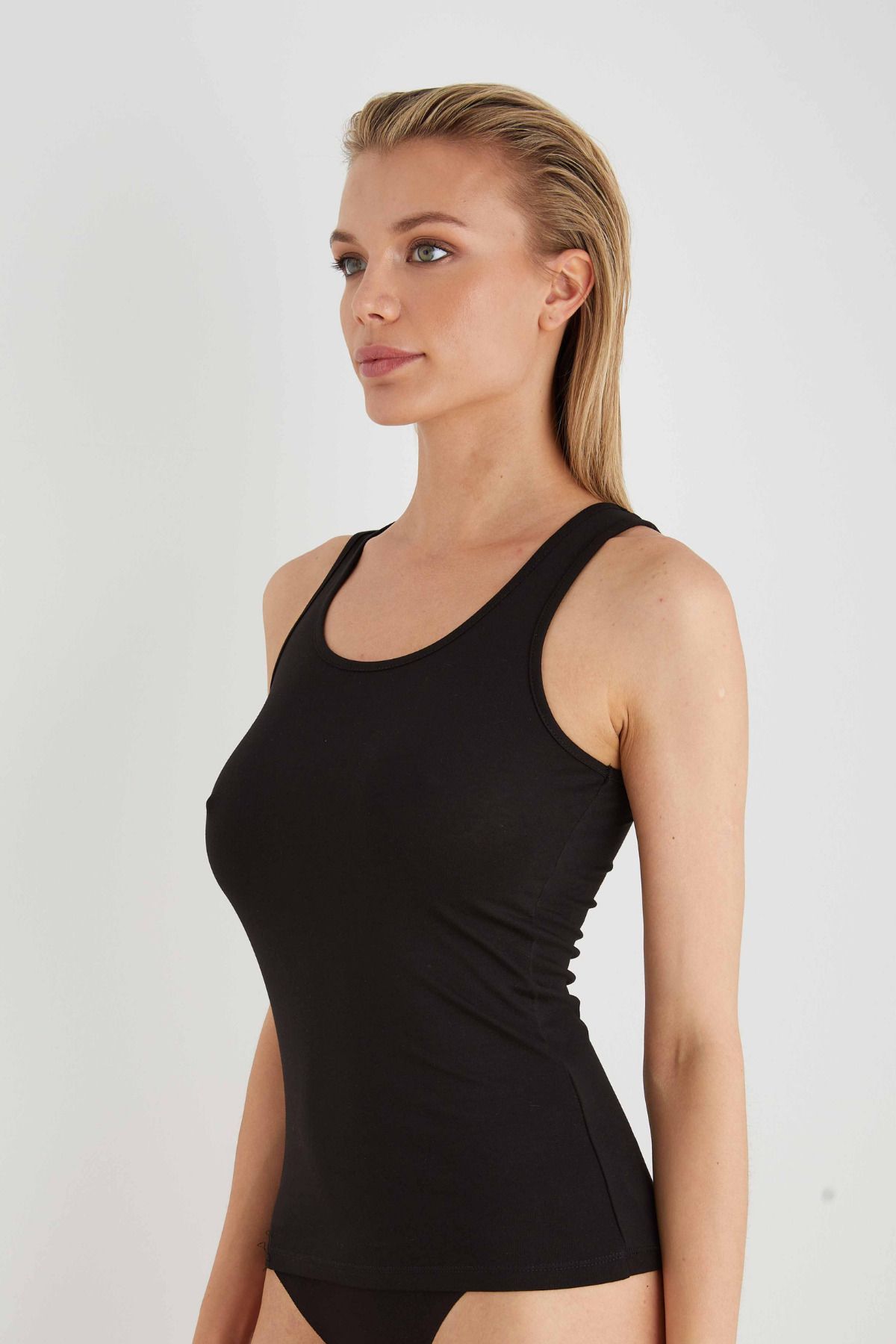 Sevim-Women's 2-Piece Lycra Long Blouse with Thick Straps 2