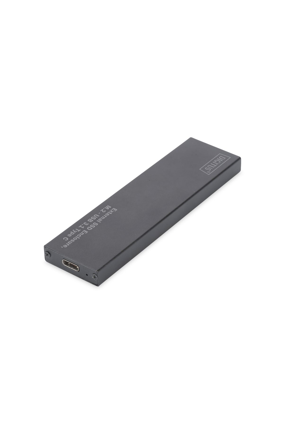 Digitus Harici M.2 SATA SSD Kutusu,  Bağlantı arayüzü USB 3.1 Tip C, alüminyum gövde, siyah renk, çi