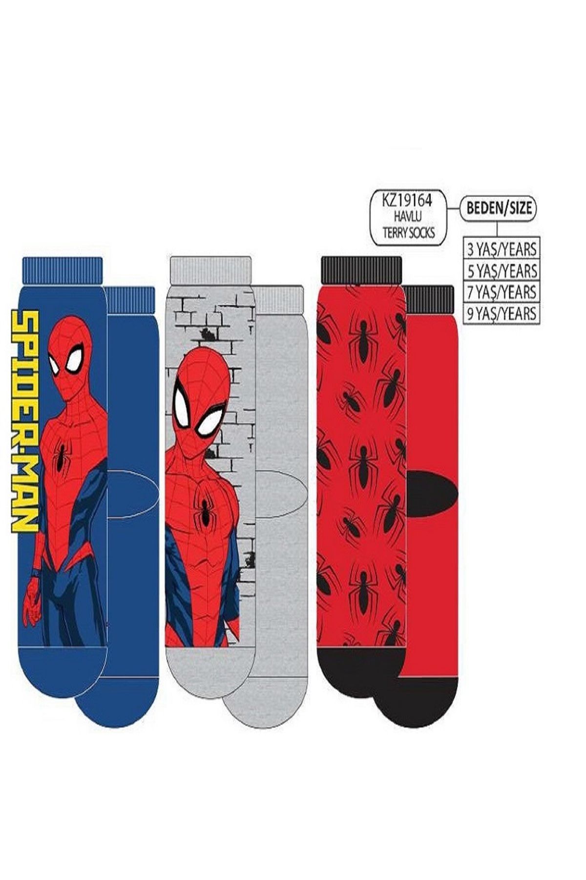 Çimpa-Spiderman Patterned Towel and Socks Set - Single 2