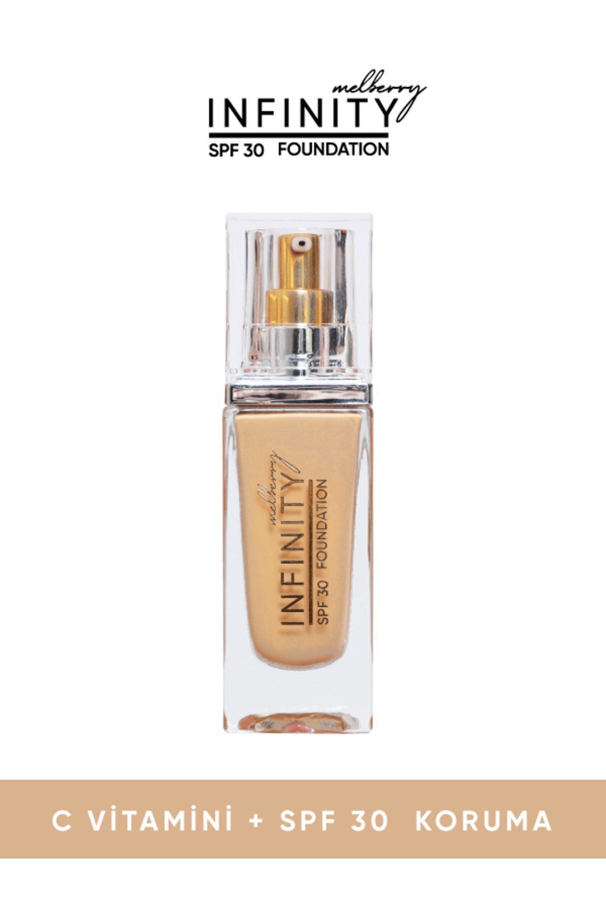 Melberry Infinity Fondöten Büyük Boy 40 ml Foundation Soft Medium-2