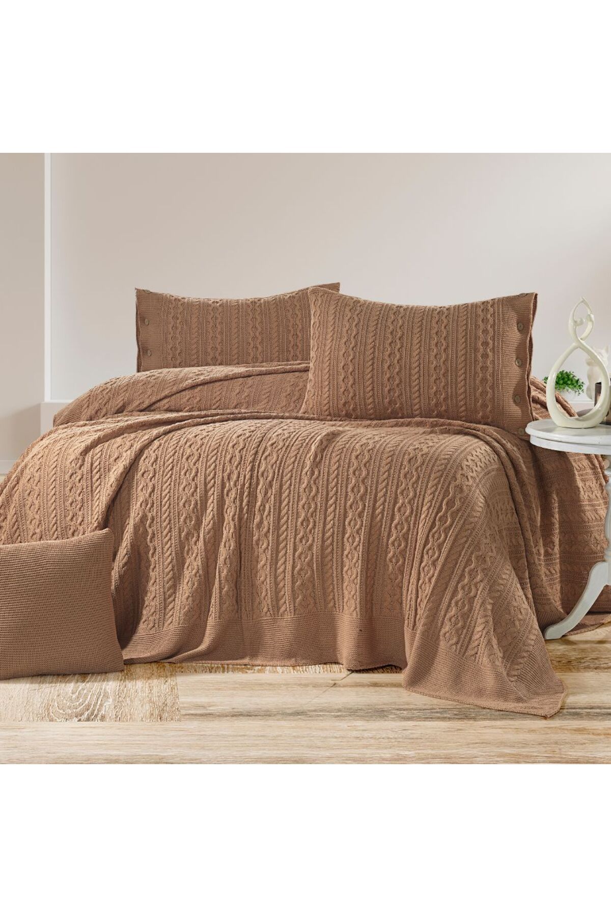 YGT Home-Double Tirko Bedspread Set - Biscuit 240X260 4