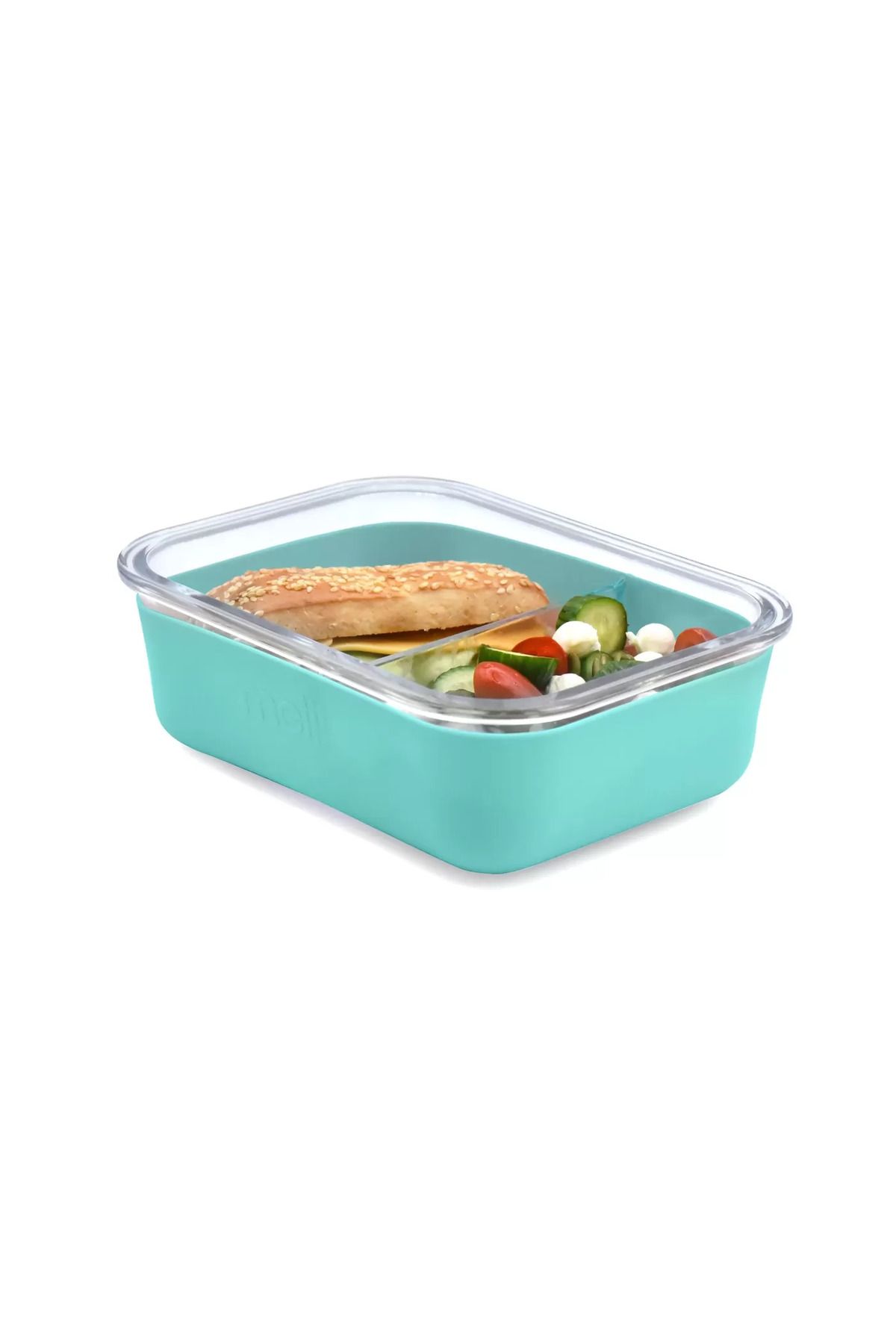 Melii-Recipient sticla, 740 ml, caserola cu husa antiderapanta silicon, blue 3