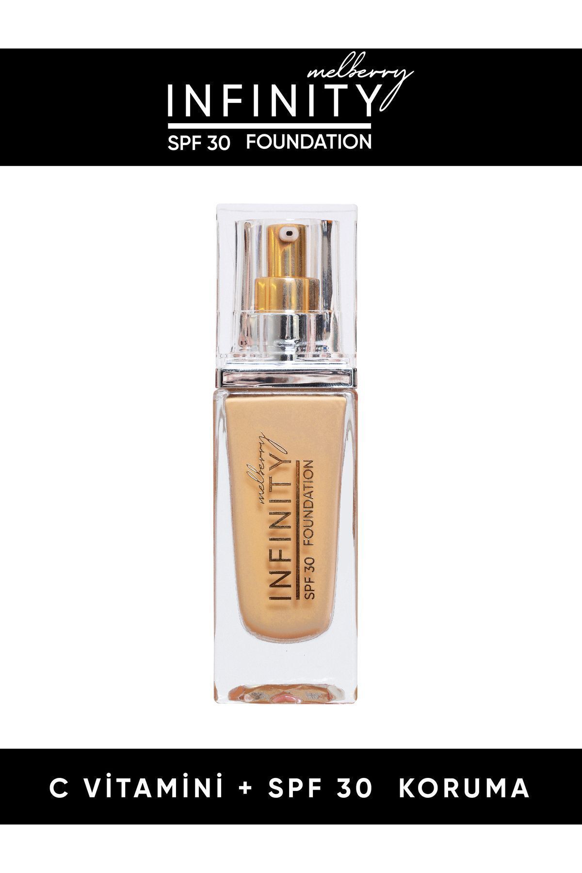 Melberry Infinity Fondöten Büyük Boy 40 ml Foundation Soft Medium-6