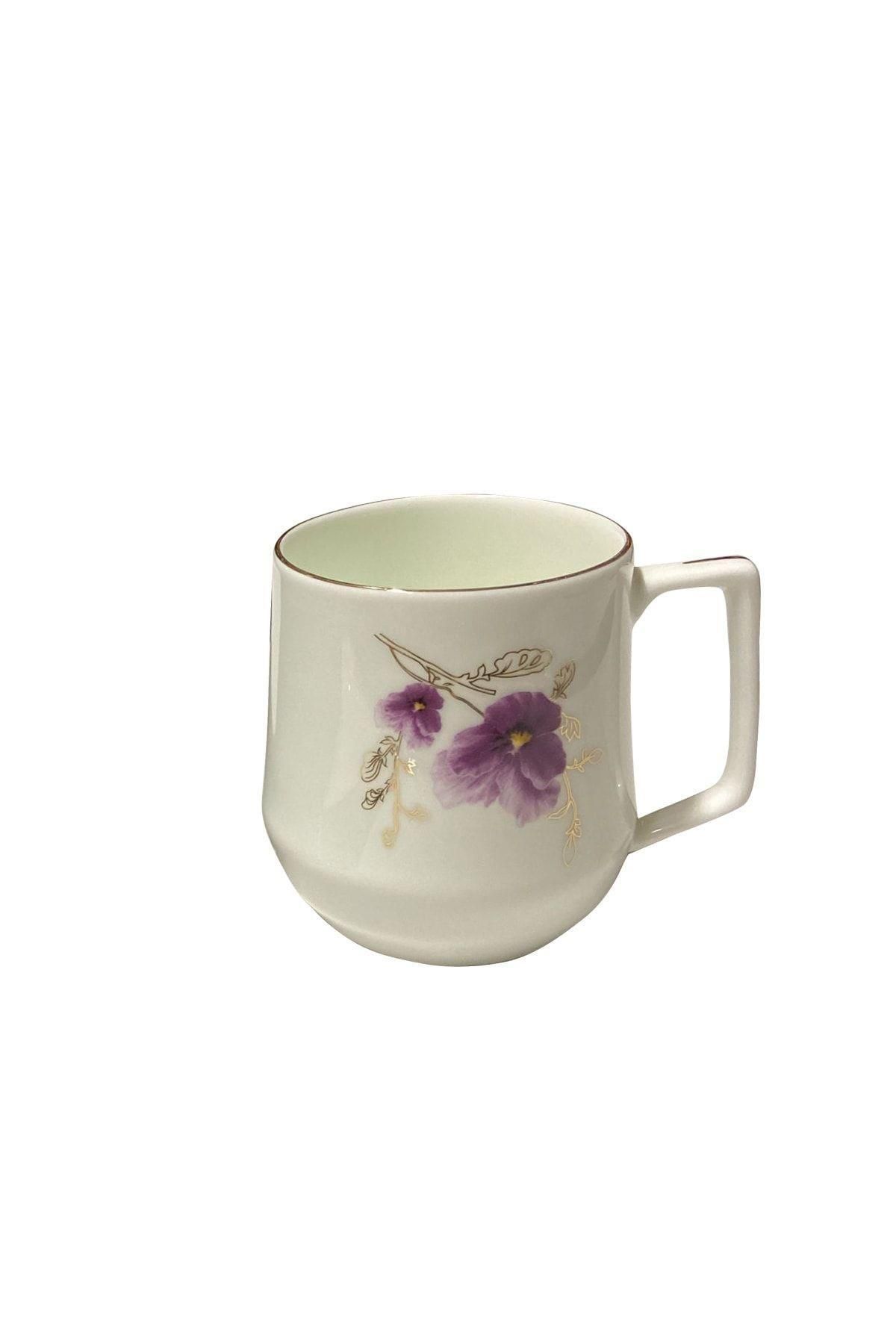 EVALIZA-Bouquet Purple 2-Piece Short Mug 1