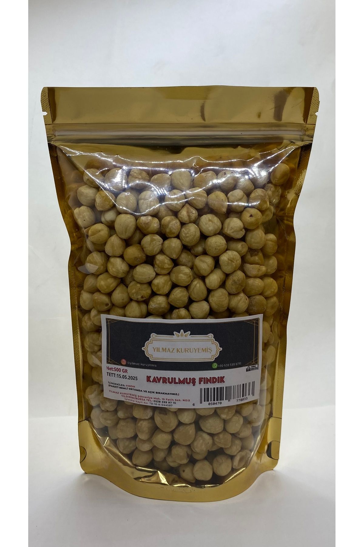 YILMAZKURUYEMİŞ Kavrulmuş Fındık 500 gr