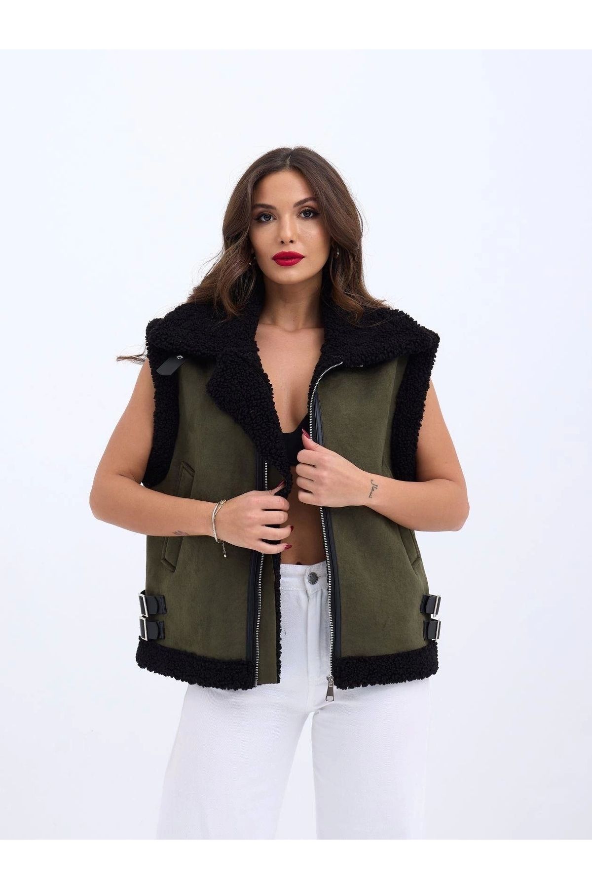 SaklıModa-6717 Model Vest-Khaki 5