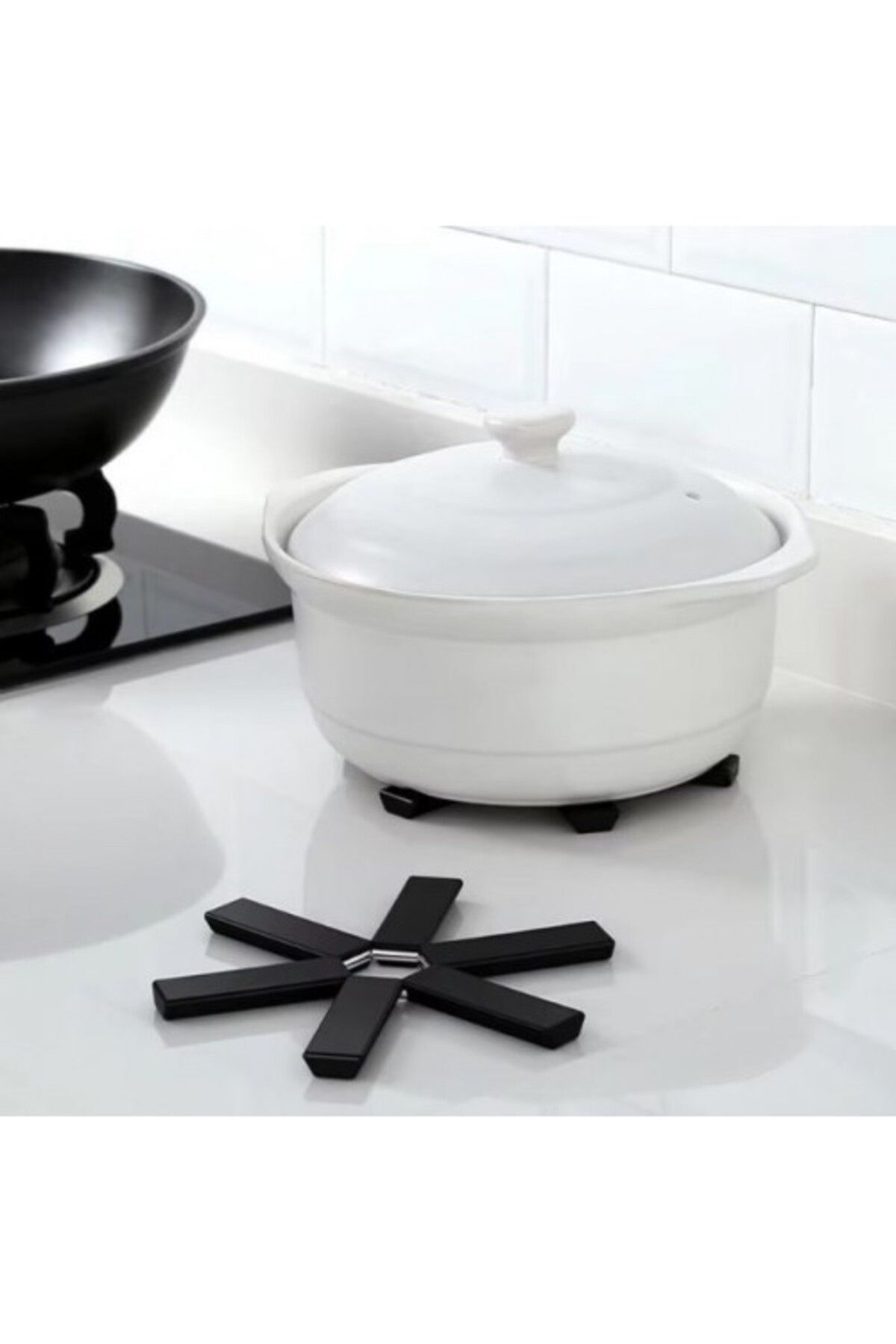 COLLECTİON-Collapsible Trivet - Heat Resistant, Teapot Pot, Non-Slip Non-Stick Base 5