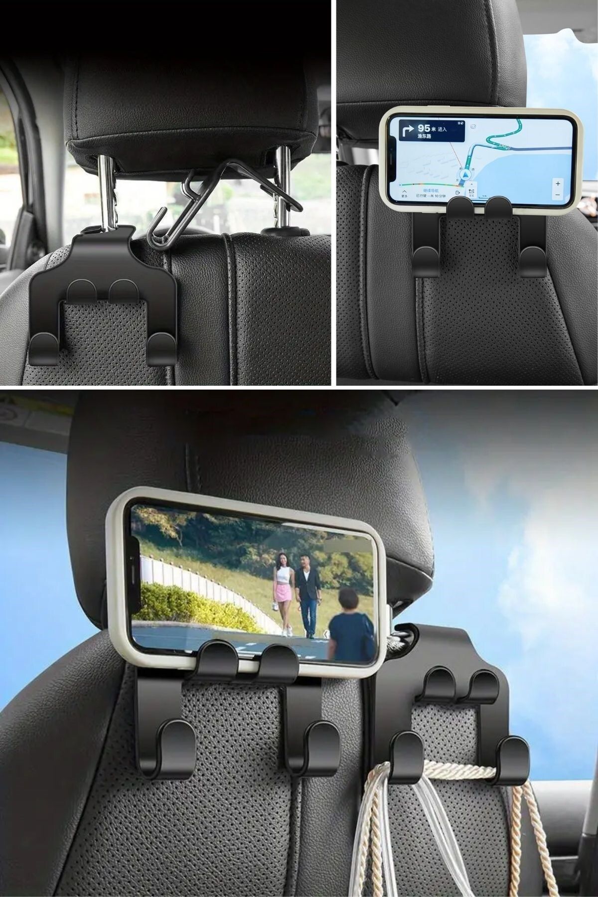 FEYZAL-Car Seat Back Organizer Hanging Phone,Tablet Holder 4