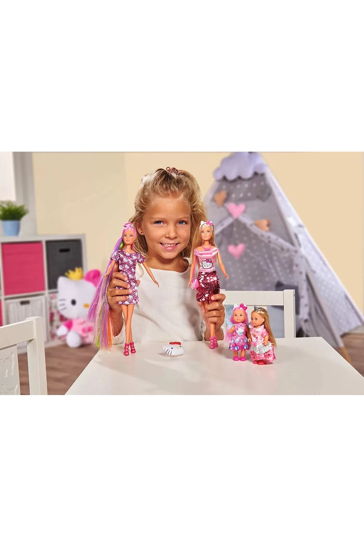Simba-Steffi Doll With Hello Kitty Sequin Skirt 3