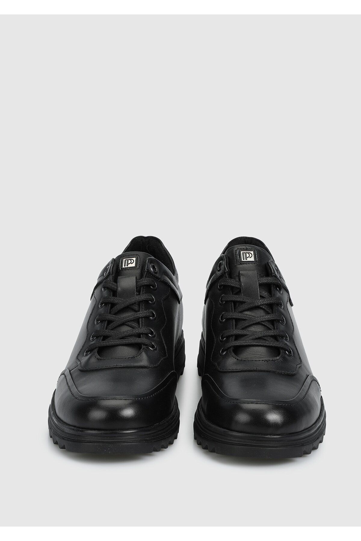 Provoq-Men's Black Leather Shoes 3