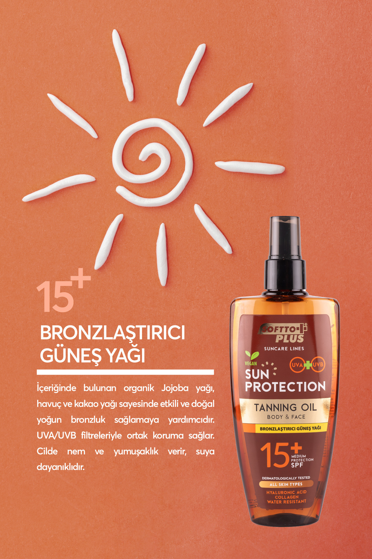 BRONZLAŞTIRICI GÜNEŞ YAĞI 15 SPF 200 ML — bronzlaştırıcı15spf2096 — تصویر 2 از 3