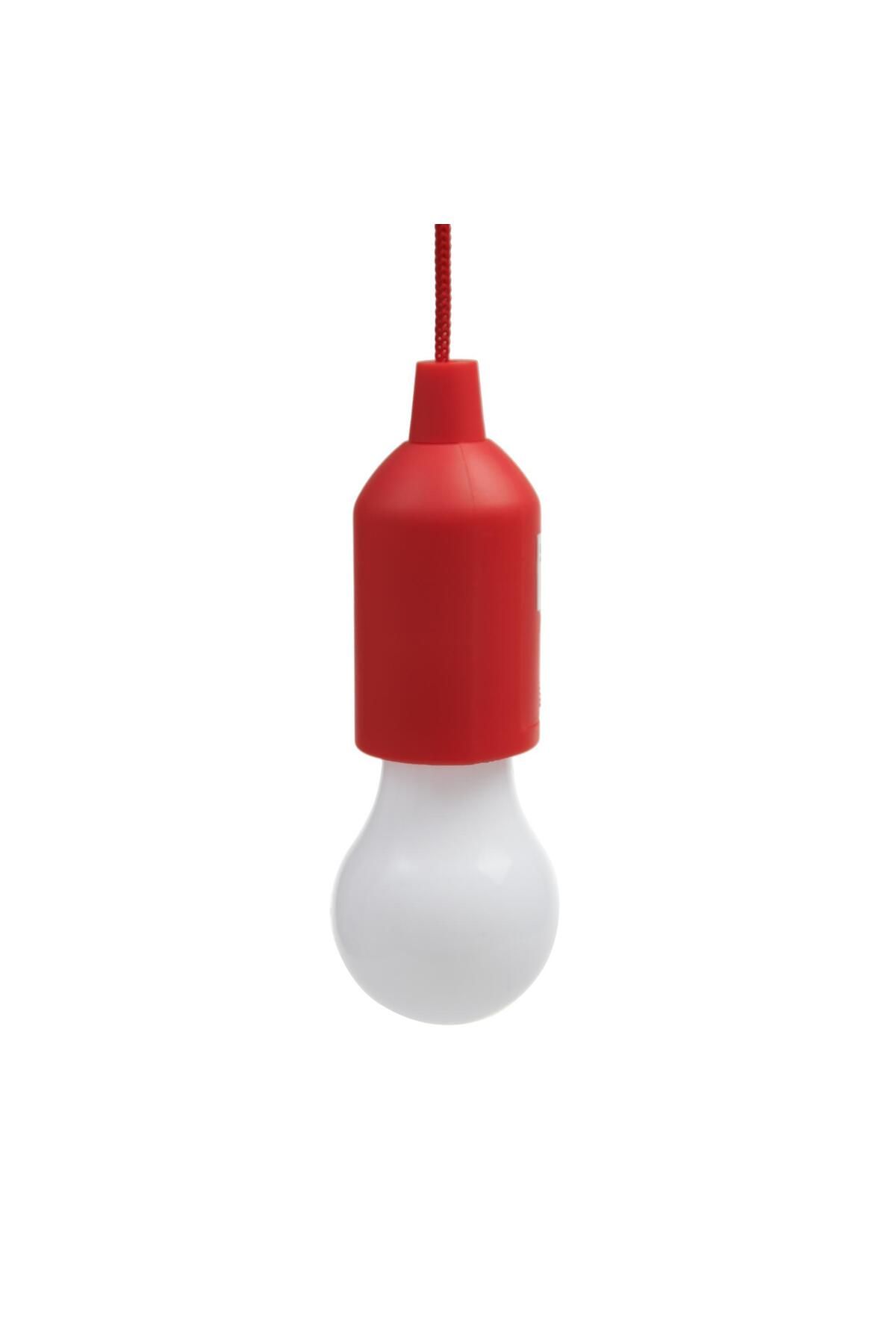 2 adet ipli çek bırak pilli led ampul beyaz ışık e27 duy ipli çek yak lamba kırmızı pull cord lıght