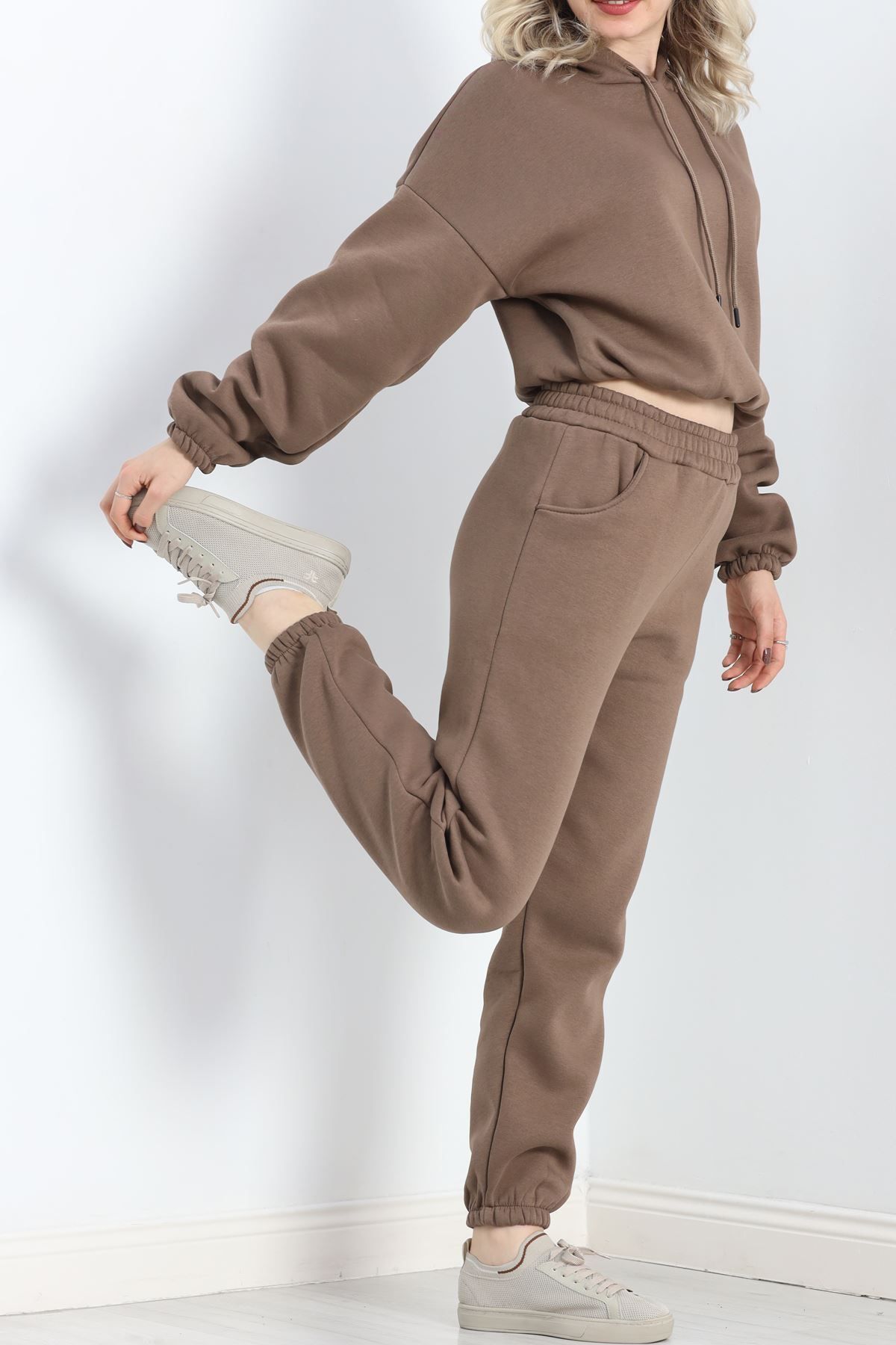 RKFashion-Light Brown Hooded Crop Tracksuit Set - 20965.1878 7