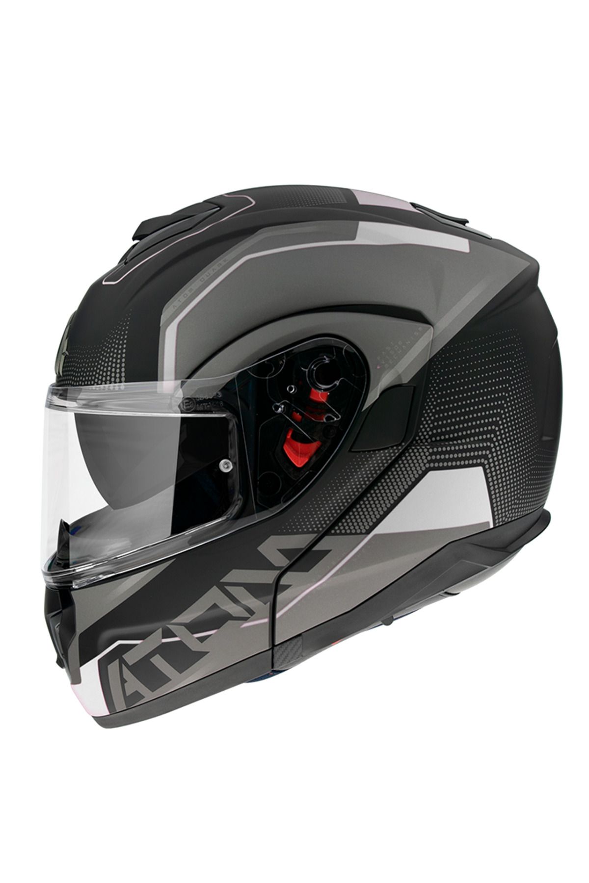 Atom Quark Çene Açılır Kask Vizörlü Beyaz-gri X-small - 1
