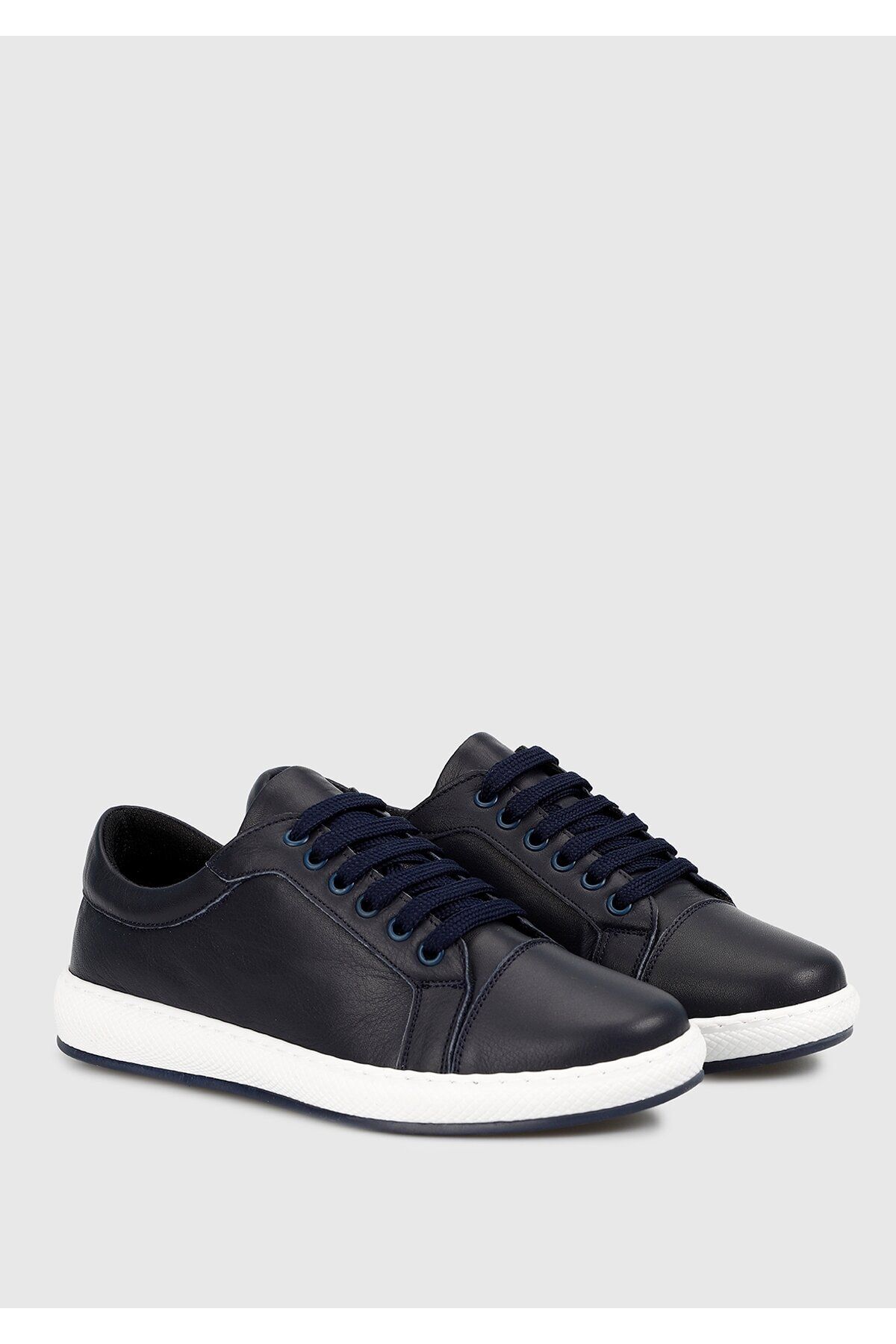 Provoq-Leather Women's Shoes - Navy Blue 2