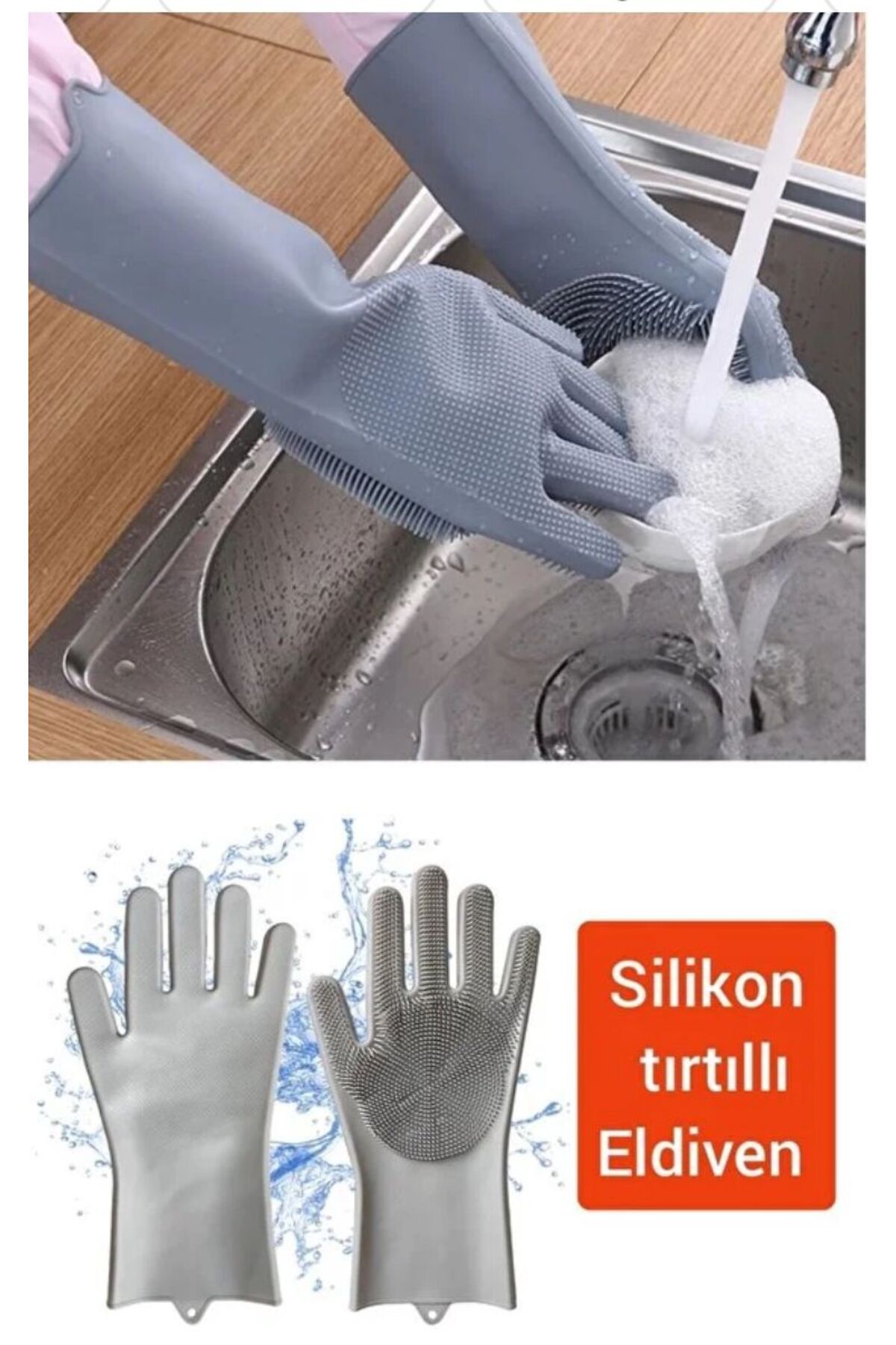 Asef Hediye Magic Gloves Sihirli Bulaşık Eldiveni Mutfak Banyo Temizleme Fırçası Oto Ev iş Pratik