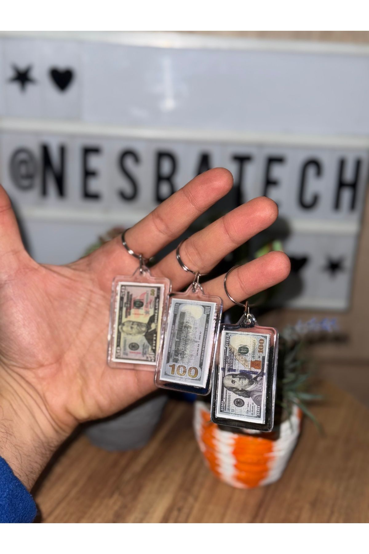 NESBATECH-Pvc Coated Dollar Set of 3 Keychain 3
