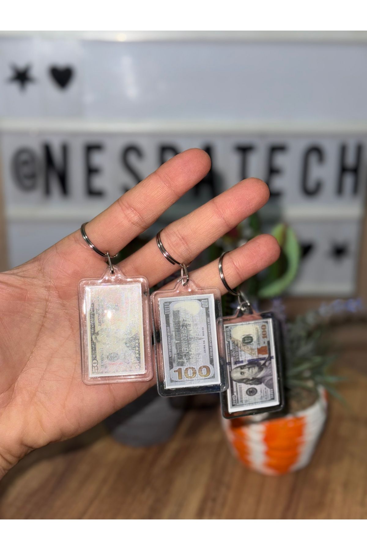 NESBATECH-Pvc Coated Dollar Set of 3 Keychain 2