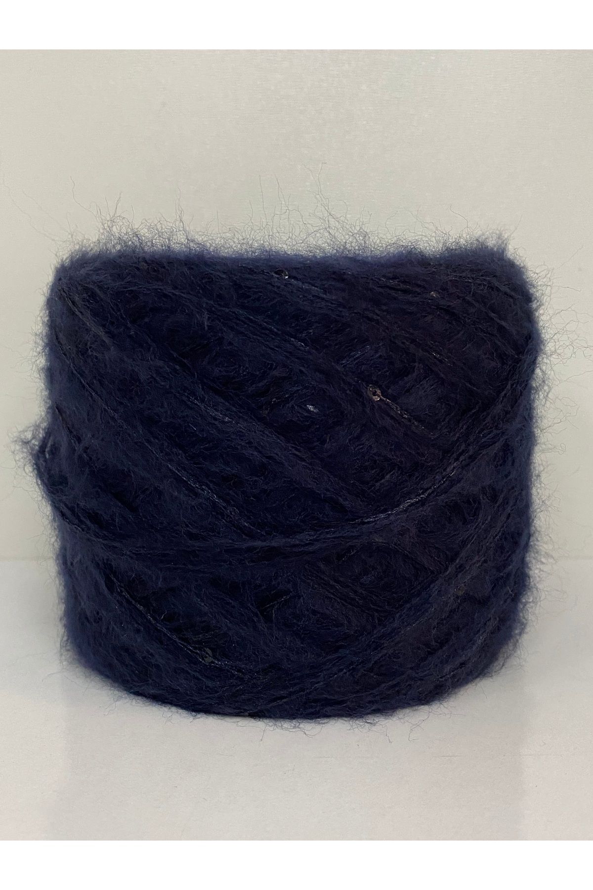göçer-Moher:Larcivert Moher Larcivert Sequined Hand Knitted Floss Lugs 100Gr 2