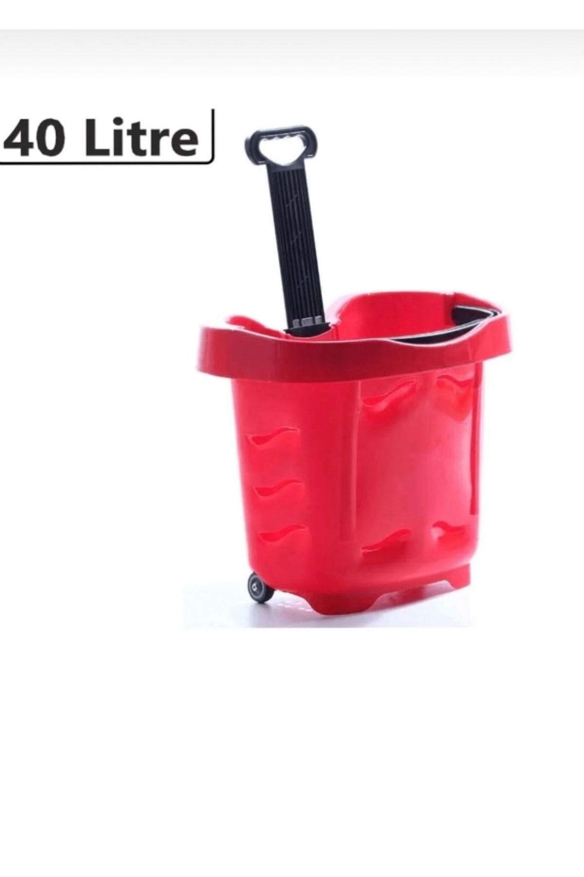 SAMİLA ACCESSORY-40 Liter Plastic Hand Basket with Red Wheels - 5 Pcs 1