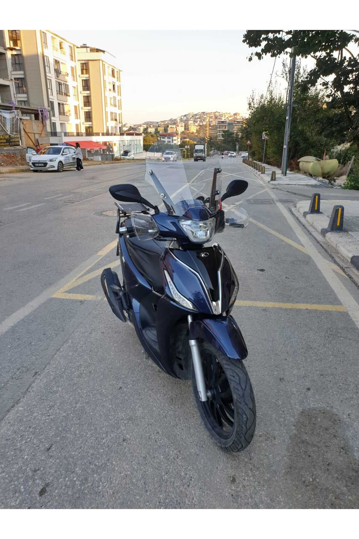 Kymco People S 200 Siperlik Ön Cam 2020 2025 Model 38cm Şeffaf Renkli 4mm KISA SPOR CAM