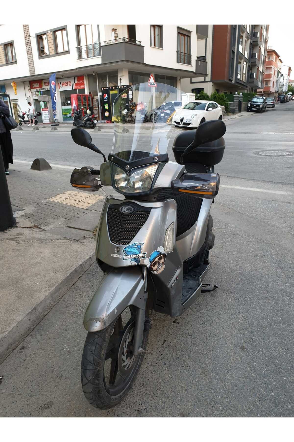 Kymco People S 200 Siperlik Ön Cam 2011 Model 48cm Şeffaf Renkli 4mm UZUN CAM
