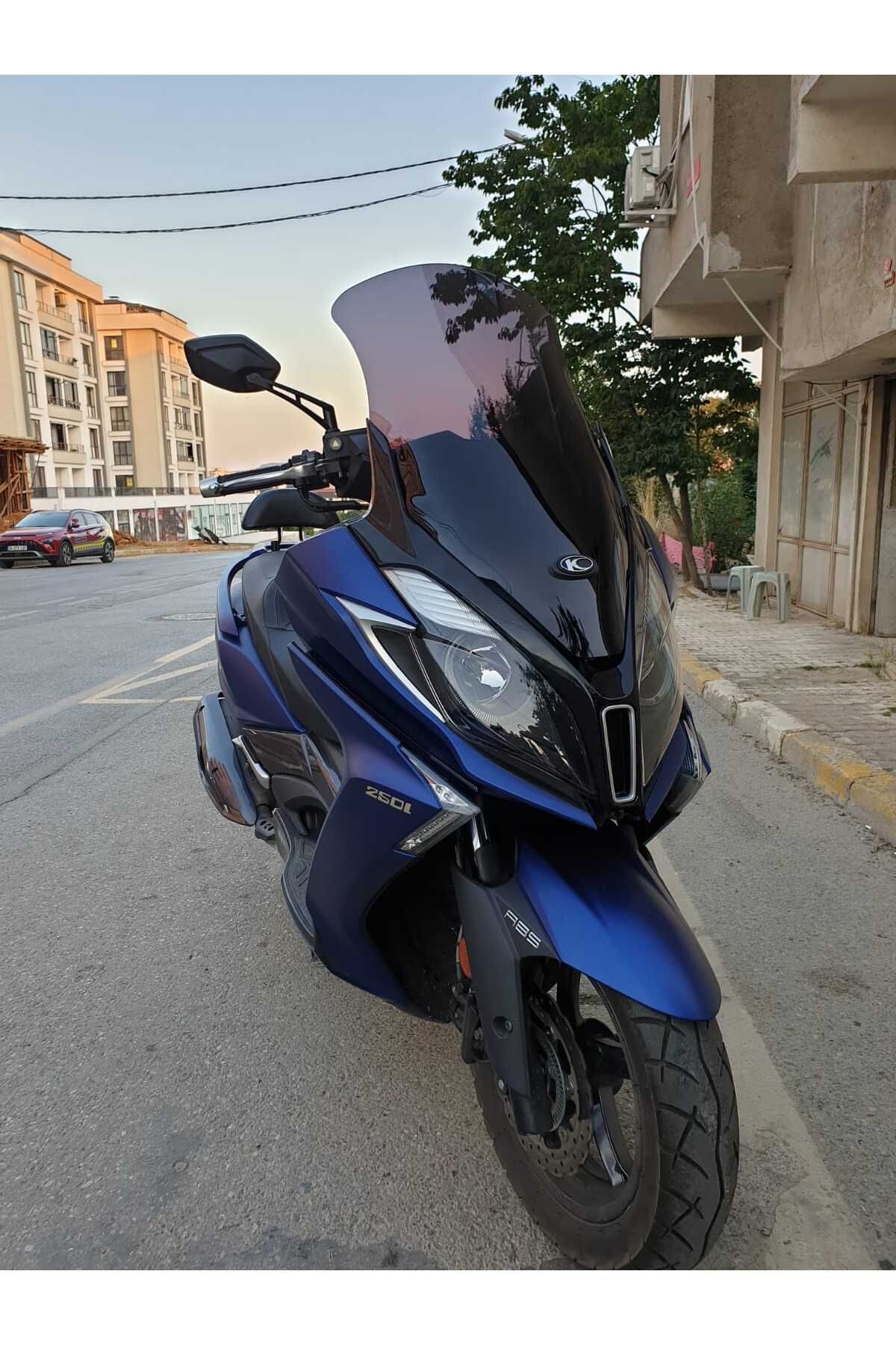 Kymco Downtown 250i Siperlik Ön Cam 2016 2025 Model 78cm Siyah Renkli 4mm UZUN CAM