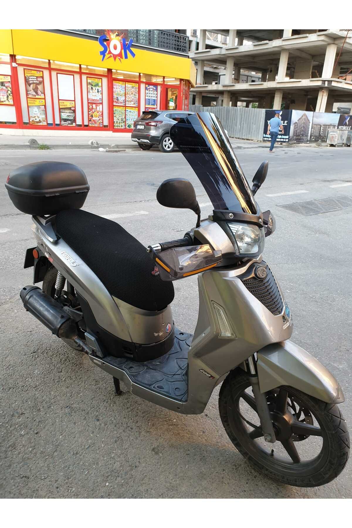 Kymco People S 200 Siperlik Ön Cam 2011 Model 48cm Siyah Renkli 4mm UZUN CAM