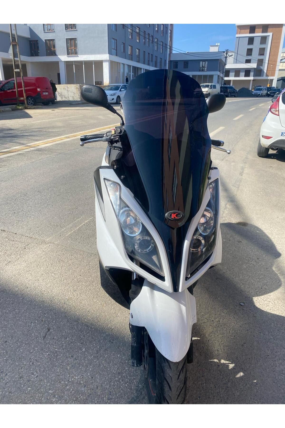 Kymco Downtown  200 300 Siperlik Ön Cam 2011 2015 Model 78cm Siyah Renkli 4mm UZUN CAM
