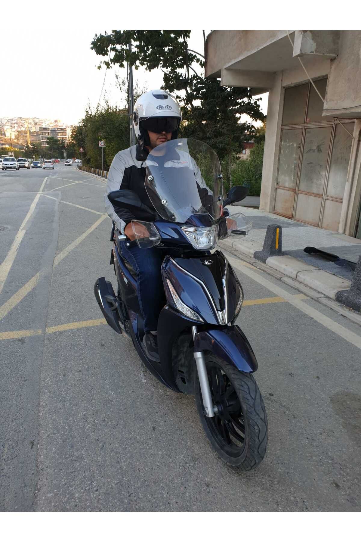 Kymco People S 200 Siperlik Ön Cam 2020 2025 Model 38cm Şeffaf Renkli 4mm KISA SPOR CAM