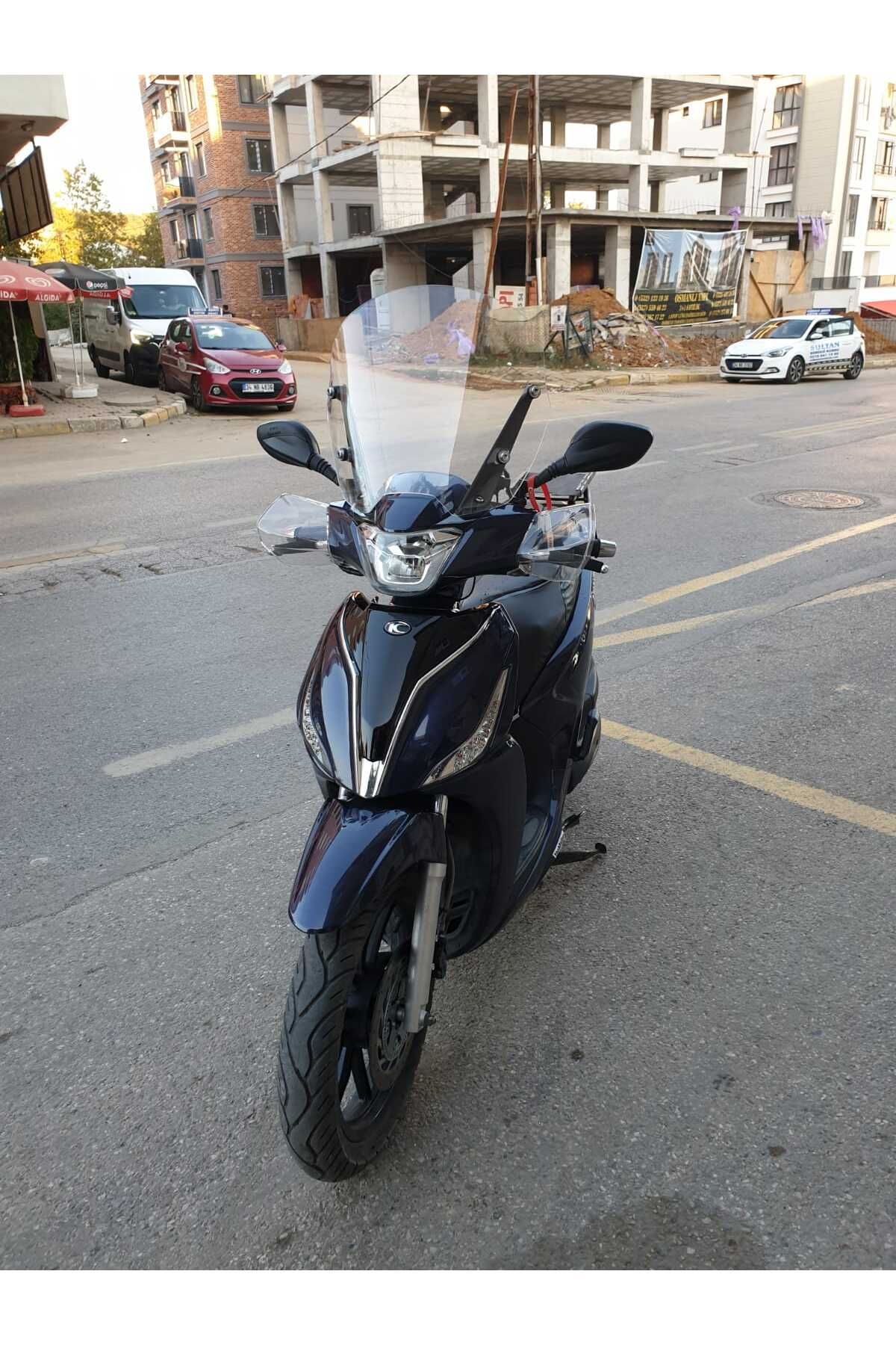 Kymco People S 200 Siperlik Ön Cam 2020 2025 Model 38cm Şeffaf Renkli 4mm KISA SPOR CAM
