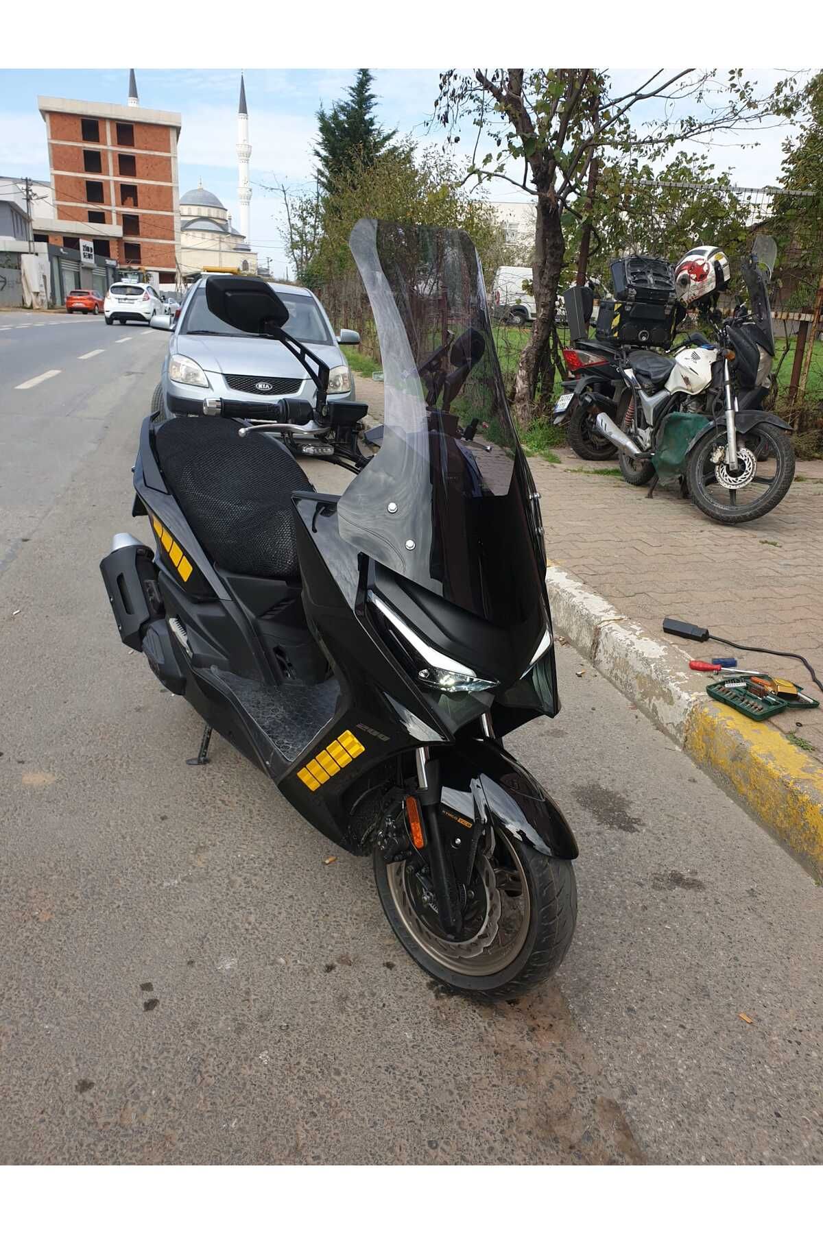 Kymco Krv 200 Siperlik Ön Cam 2022-2025 Model 75cm Füme Renkli 4mm UZUN CAM
