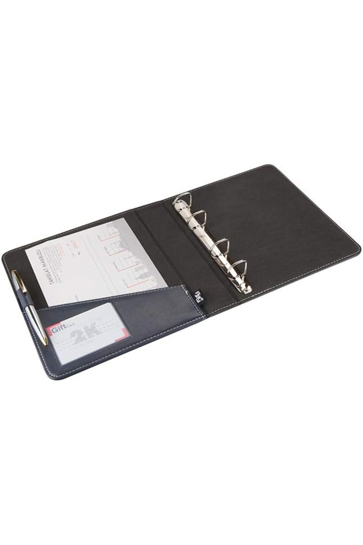 STOREMAX ysstorex A533L A5 Suni Deri Sırt 4 Cm 4 Halkalı Elite Klasör, Lacivert, A5 StarColxlection 655141