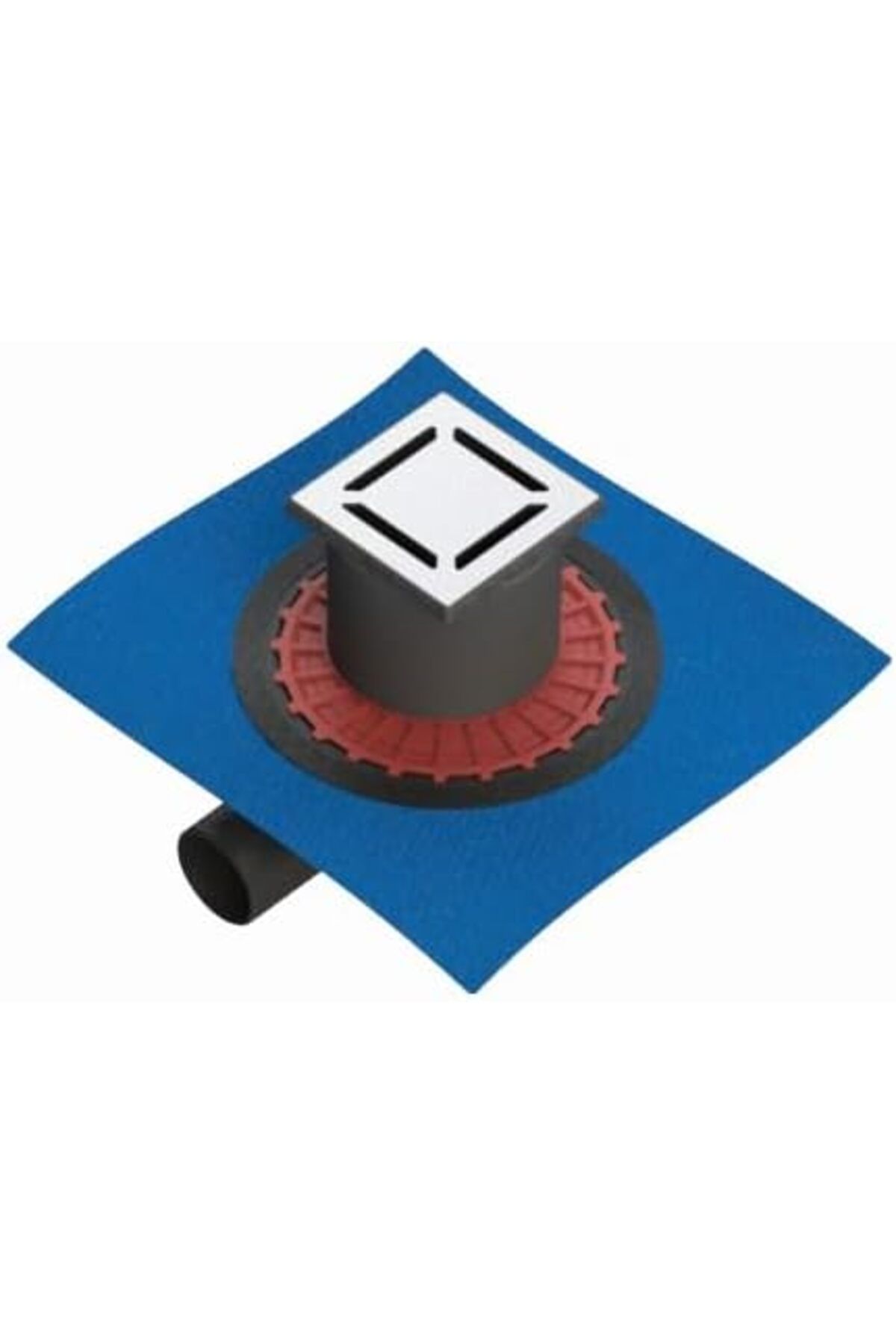 MCreative V-Flow Kare 5607267 Yalıtımlı Duş Kanalı, Yandan Çıkışlı, 10x10 cm, DK 100 Kapak, Parlak Krom
