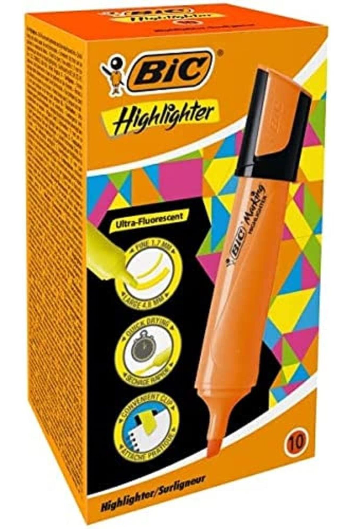 STOREMAX nhlshp Marking Flat Highlighter Fosforlu Kalem 10'lu Kutu Turuncu gextrnh 1051353