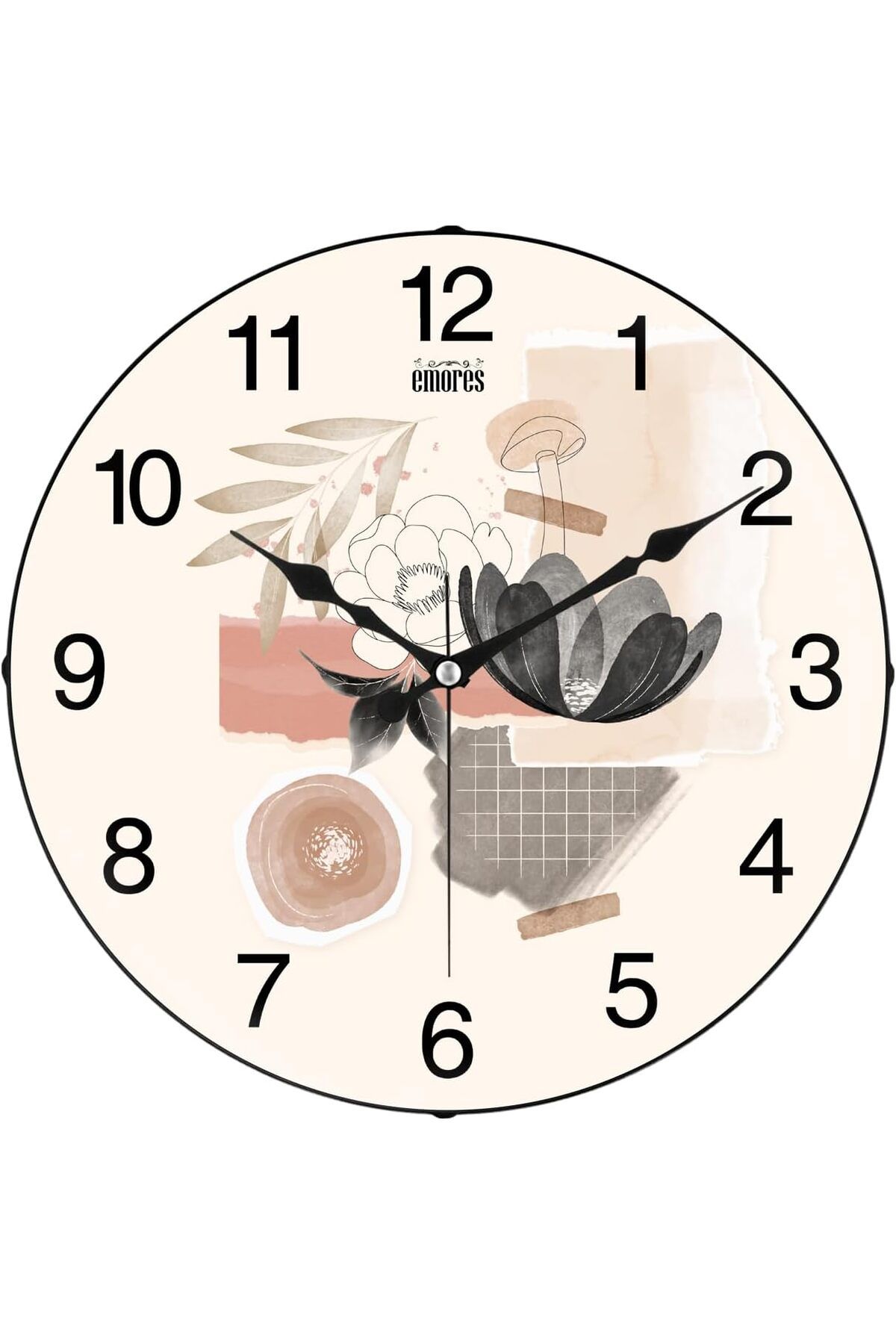 yenibagshop 36 Cm Gerçek Cam Sessiz Mekanizma Duvar Saati