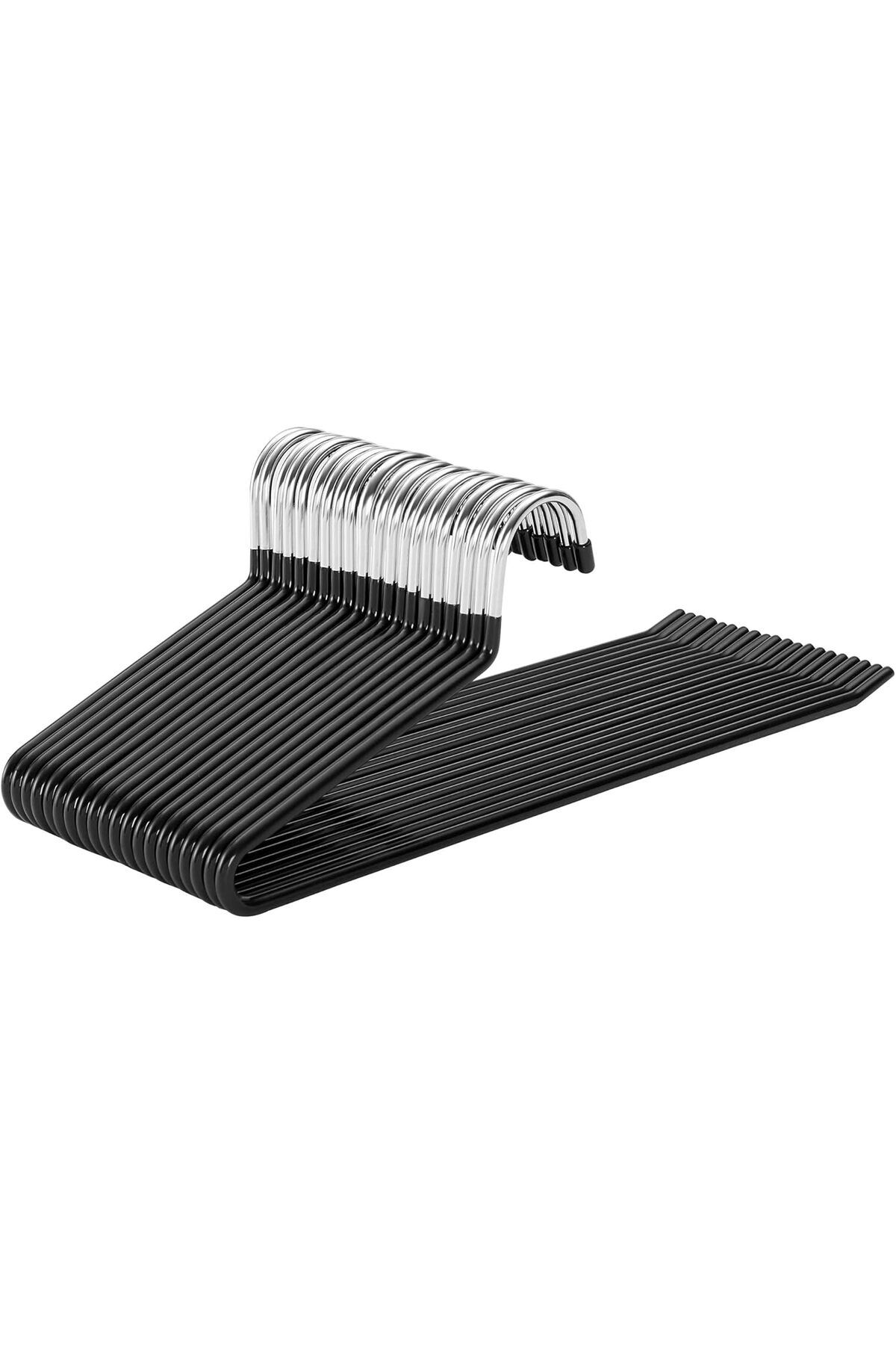 STOREMAX nffashopm Pantolon Askıları, 20'li Set, Açık Uçlu, Çok Fonksiyonlu, Kaymaz, Siyah Cri004-20, 3