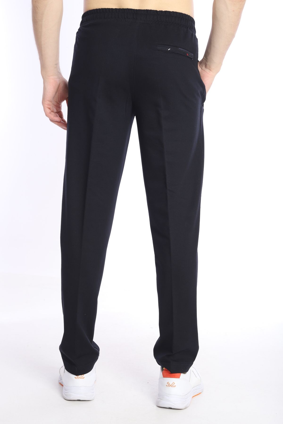 NEED LİFE-Men's Navy Blue Pockets Zippered Comfortable Fit Sweatpants 4