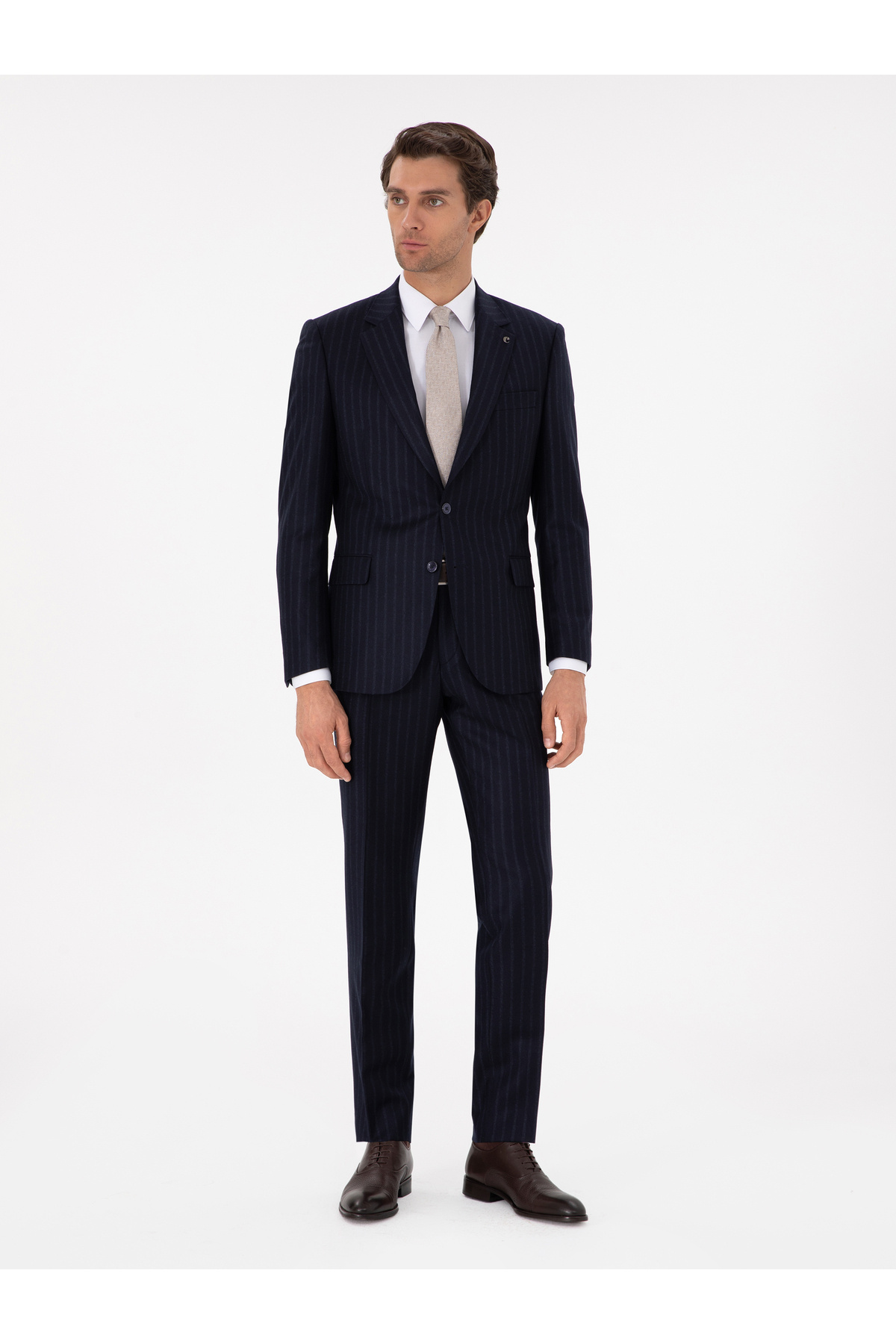 کت و شلوار اسلیم فیت سرمه‌ای تیره برند کاشارل کد:(50291022-VR100) Cacharel