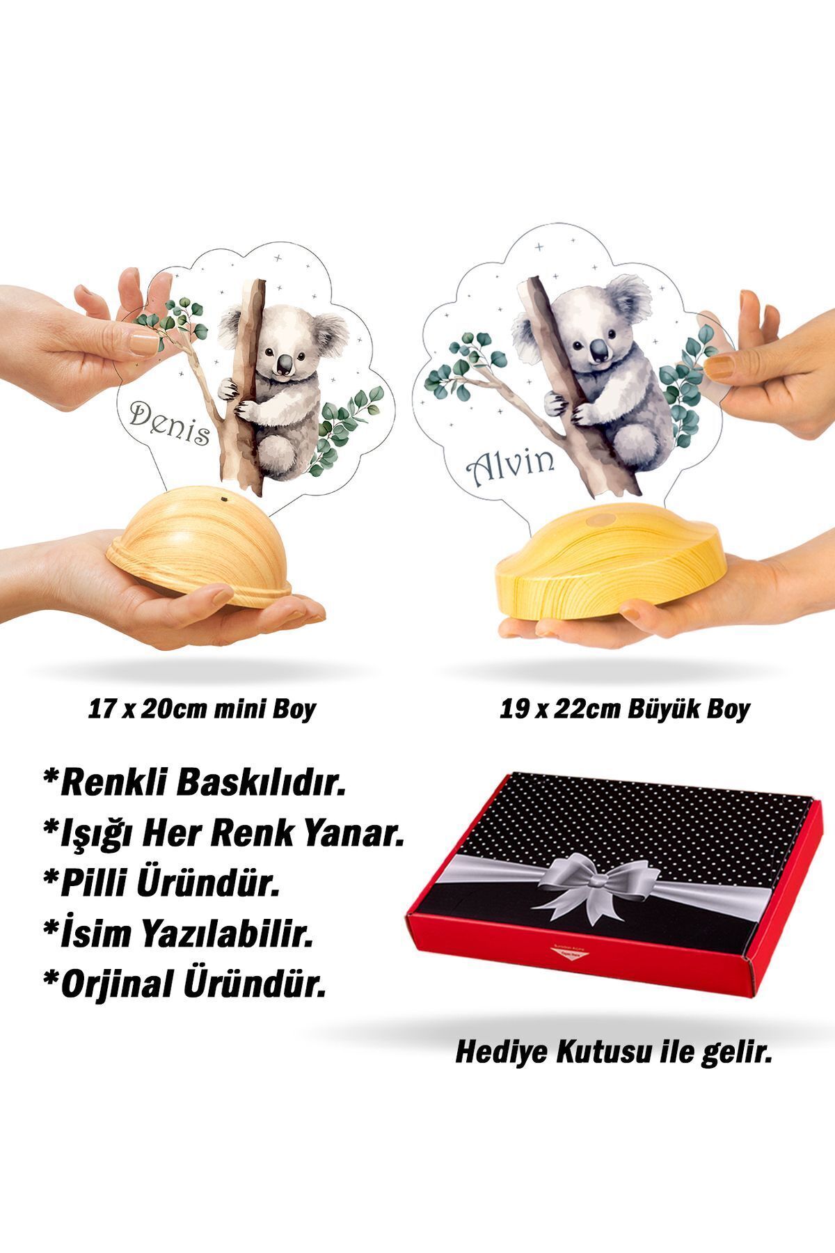 SEVGİLAMBASI Koala Ağaca Sarılan Gece Lambası Sevimli Çocuk Bebek Odası Lambası Doğum Günü Hediyesi Uyku Arkadaşı fotoğrafı 4 (önizleme)