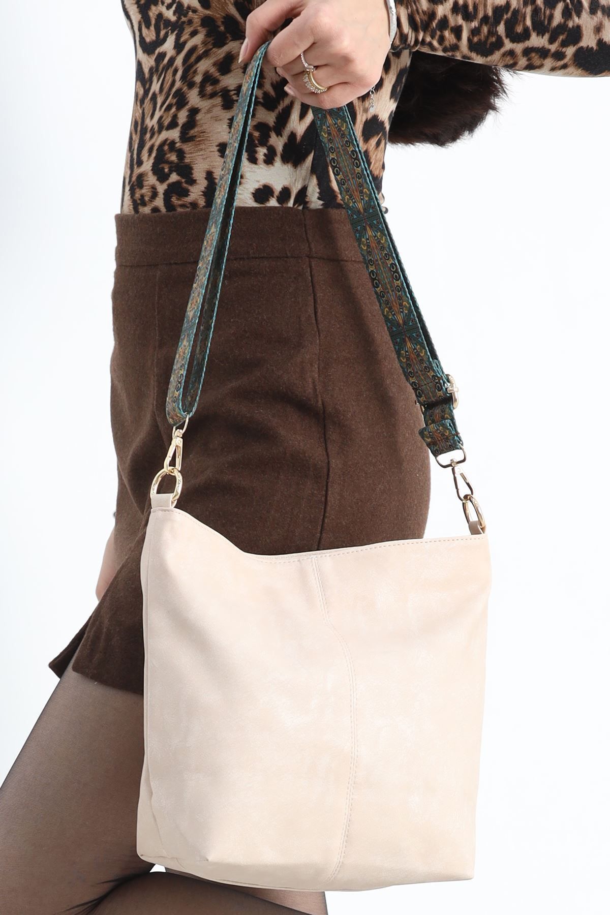 Cream-Cream Shoulder Bag - 3002.1853. 4